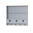 Large Grey Wall Shelf with Heart Drawer Storage