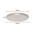 Large Round Silver Metal Tray - 30.5cm