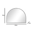 Large Black Arched Wall Mirror 90cm x 120cm