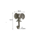 Silver Elephant Head Wall Hook