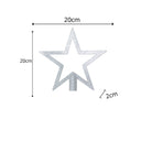 Silver Glitter Christmas Star Tree Topper - 20cm