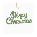Sage Green Glitter Merry Christmas Sign