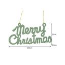 Sage Green Glitter Merry Christmas Sign