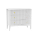 Wide 3 Drawer Chest of Drawers and Pair of Large Bedside Tables - Hales White Range