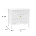 Pair Of Large 3 Drawer Bedside Tables - Hales White Range