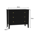 3 Drawer Chest of Drawers - Hales Black Range