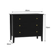 3 Drawer Chest of Drawers and Pair of Bedside Tables - Hales Black Range
