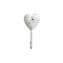White Distressed Metal Heart Wall Hook