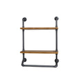 Industrial Metal & Wood Pipe Wall Shelves