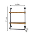 Industrial Metal & Wood Pipe Wall Shelves