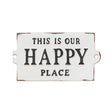 Rustic White Metal 'Happy Place' Wall Sign
