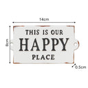 Rustic White Metal 'Happy Place' Wall Sign