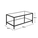 Black Glass & Mirrored Coffee Table