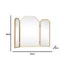 Gold Hexagon Triple Dressing Table Mirror 82cm x 59cm