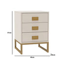 Pair of 3 Drawer Bedside Table - Elle Stone Range