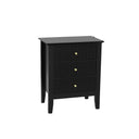 Pair of 3 Drawer Bedside Tables - Hales Black Range