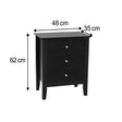 Pair of 3 Drawer Bedside Tables - Hales Black Range