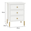 Pair of White Three Drawer Bedside Tables - Aisby White Range