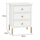 Pair of White Three Drawer Bedside Tables - Aisby White Range