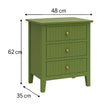 Pair of 3 Drawer Bedside Tables - Hales Green Range