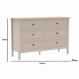 Large 6 Drawer Chest of Drawers and Pair of 3 Drawer Bedside Tables - Rowley Taupe Grey Range