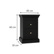 Pair of Black 2 Drawer Bedside Tables - Slimline Haxey Black Range