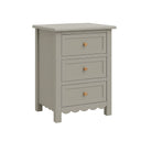 Pair of Scalloped 3 Drawer Bedside Tables - Staunton Taupe Range