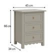 Pair of Scalloped 3 Drawer Bedside Tables - Staunton Taupe Range