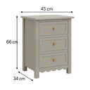 Pair of Scalloped 3 Drawer Bedside Tables - Staunton Taupe Range