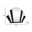 Black Glass Art Deco Arch Fan Wall Mirror 80cm x 60cm