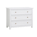 Large Scalloped 3 Drawer Chest of Drawers & Pair of Bedside Tables - Staunton White Range