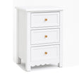 Large Scalloped 3 Drawer Chest of Drawers & Pair of Bedside Tables - Staunton White Range