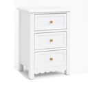 Large Scalloped 3 Drawer Chest of Drawers & Pair of Bedside Tables - Staunton White Range