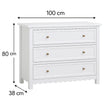 Large Scalloped 3 Drawer Chest of Drawers & Pair of Bedside Tables - Staunton White Range