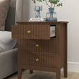 3 Drawer Bedside Table - Hales Dark Wood Range