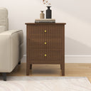 3 Drawer Bedside Table - Hales Dark Wood Range