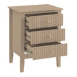 Pair of 3 Drawer Bedside Tables - Hales Tan Range