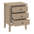 Pair of 3 Drawer Bedside Tables - Hales Tan Range