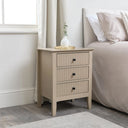 3 Drawer Bedside Table - Hales Tan Range