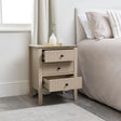 3 Drawer Bedside Table - Hales Tan Range
