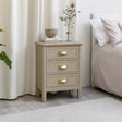 3 Drawer Bedside Table - Lawrence Mocha Range