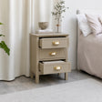 3 Drawer Bedside Table - Lawrence Mocha Range
