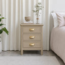 3 Drawer Bedside Table - Lawrence Mocha Range