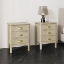 Pair of 3 Drawer Bedside Tables - Lawrence Mocha Range