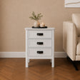 3 Drawer Bedside Table - Lawrence White Ivory Range