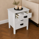 3 Drawer Bedside Table - Lawrence White Ivory Range