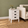 3 Drawer Bedside Table - Lawrence White Ivory Range