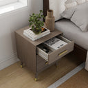 3 Drawer Bedside Table - Oslo Dark Wood Range