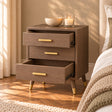 3 Drawer Bedside Table - Oslo Dark Wood Range
