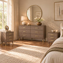 3 Drawer Bedside Table - Oslo Dark Wood Range